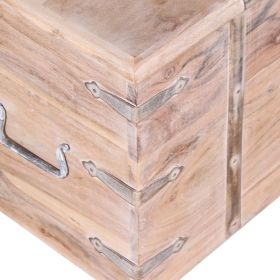vidaXL Two Piece Storage Chest Set Acacia Wood